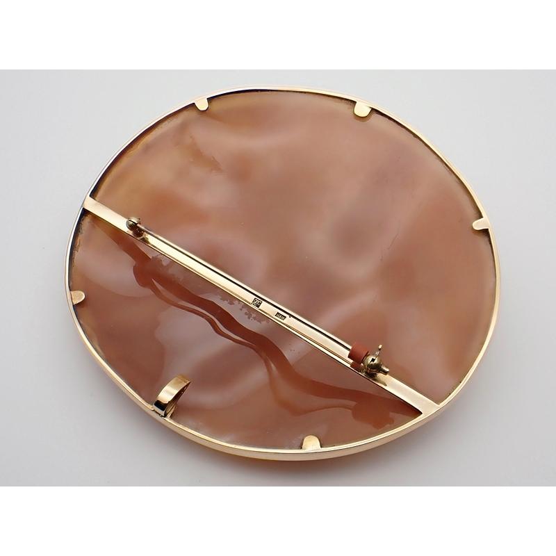 K18 イエローゴールド AMMENDOLA アメンドラ シェル カメオ ブローチ