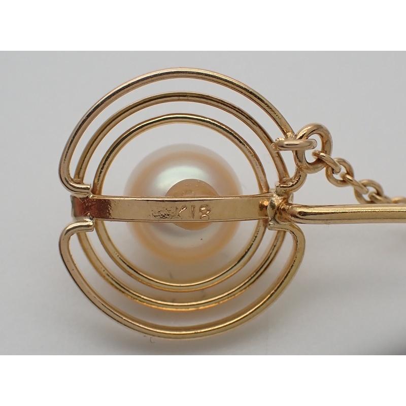 K18 イエローゴールド パール ピンブローチ 2.6g 中古A 【送料無料】 C