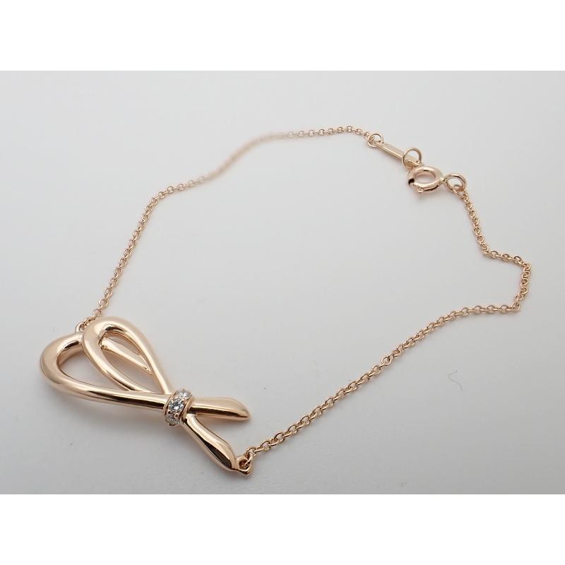 ティファニー Tiffany＆ Co. 750ゴールド 3Pダイヤモンドブレス TIFFANY&Co.（ティファニー） TIFFANY 750 ピンクゴールド ボウ ダイヤ