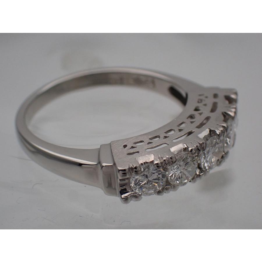 Pt900 プラチナ ダイヤ バンドリング 0.75ct 14号 5.3g 中古A+ 【送料無料】 C-8578の画像