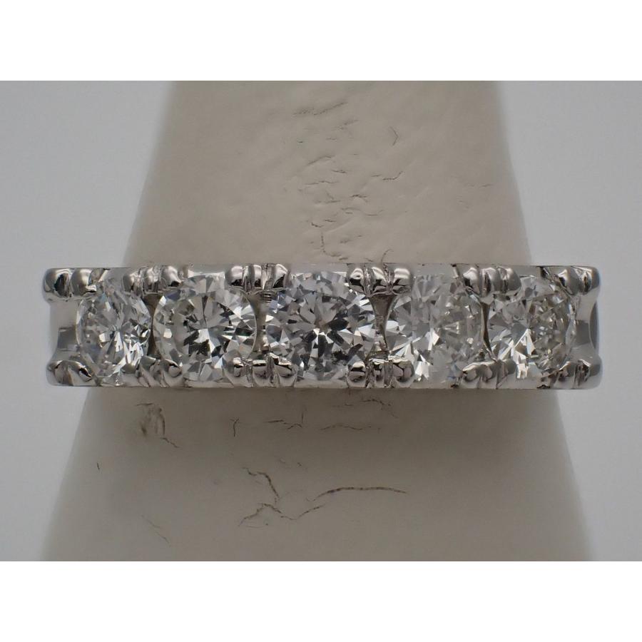 Pt900 プラチナ ダイヤ バンドリング 0.75ct 14号 5.3g 中古A+ 【送料無料】 C-8578の画像