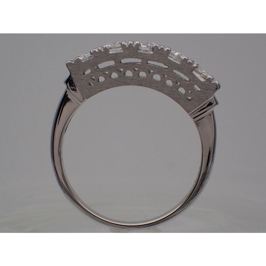 Pt900 プラチナ ダイヤ バンドリング 0.75ct 14号 5.3g 中古A+ 【送料無料】 C-8578の画像