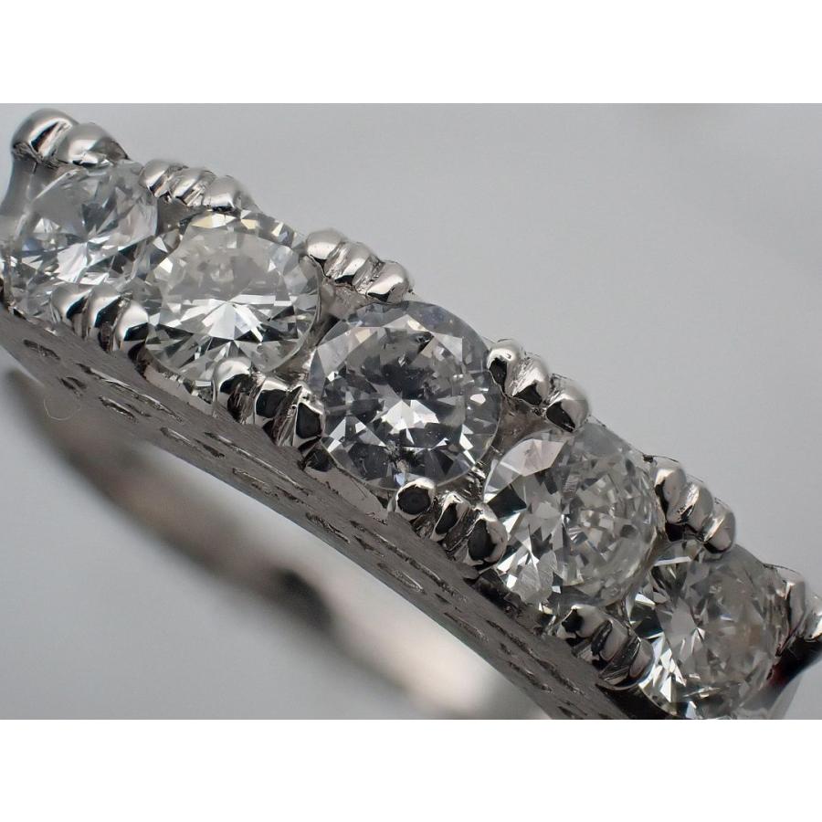 Pt900 プラチナ ダイヤ バンドリング 0.75ct 14号 5.3g 中古A+ 【送料無料】 C-8578の画像