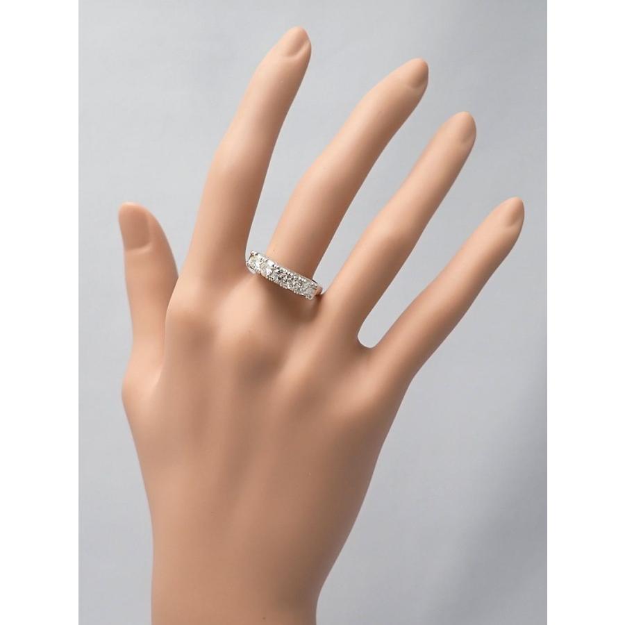 Pt900 プラチナ ダイヤ バンドリング 0.75ct 14号 5.3g 中古A+ 【送料無料】 C-8578の画像