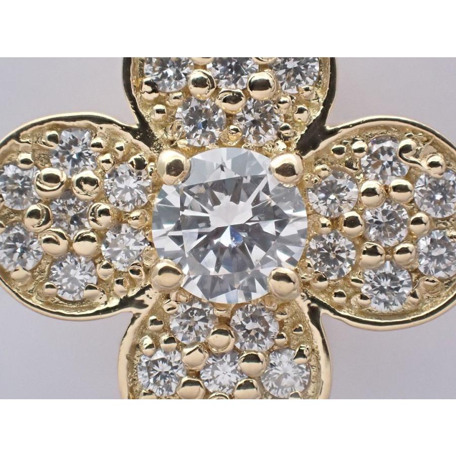 K18 イエローゴールド アズキチェーン ダイヤ ネックレス 45cm D0.186+0.22ct D SI-1 GOOD 2.4g 中古A  【送料無料】 C-8652の画像