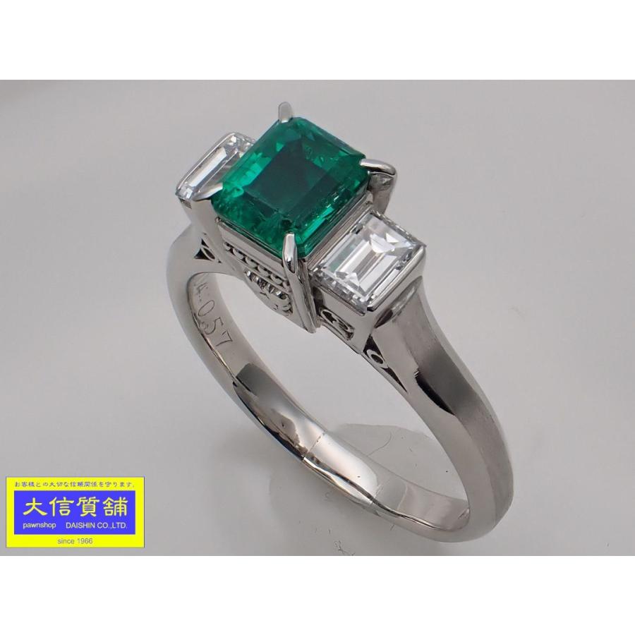 エメラルド プラチナリング エメラルド(vivid green) 1.1ct ダイヤモンド 約1ct プラチナ リング