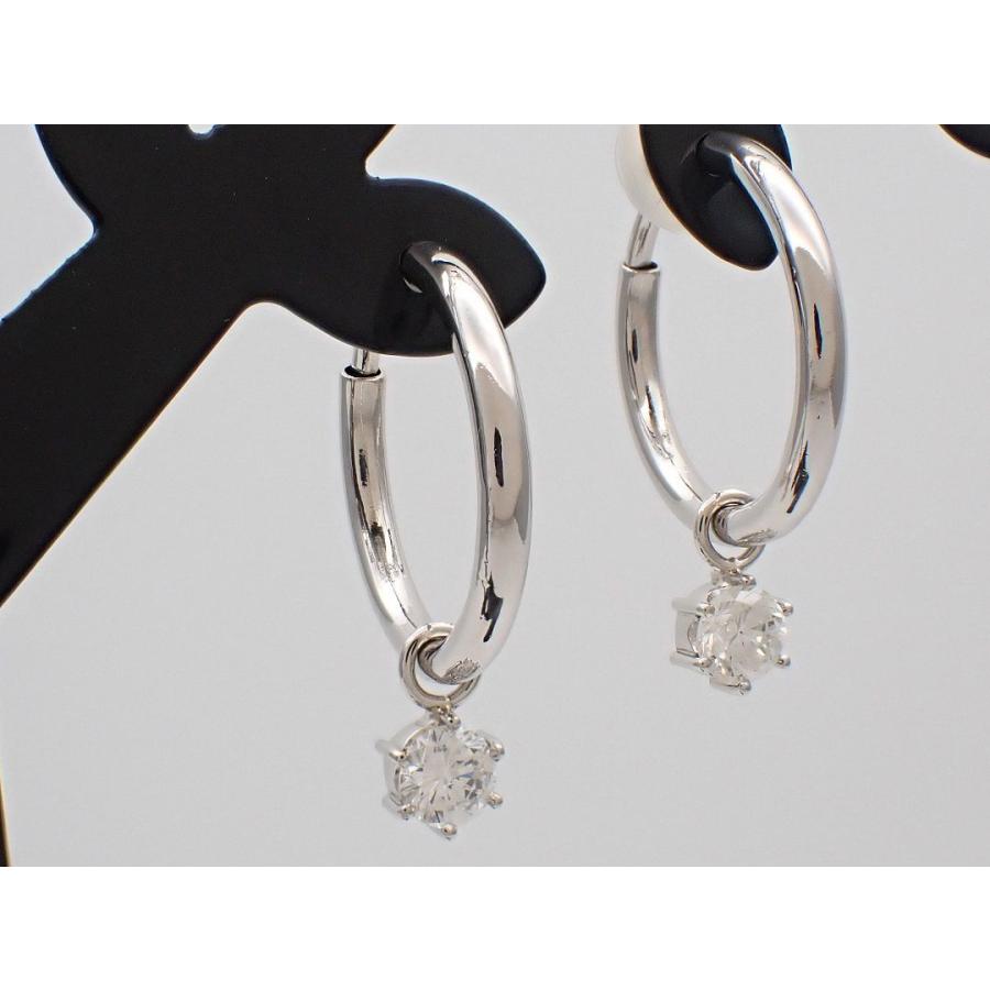 PT900 プラチナ ダイヤ リングピアス D0.52ct+0.45ct 6.9g 中古A- 【送料無料】 C-8720の画像