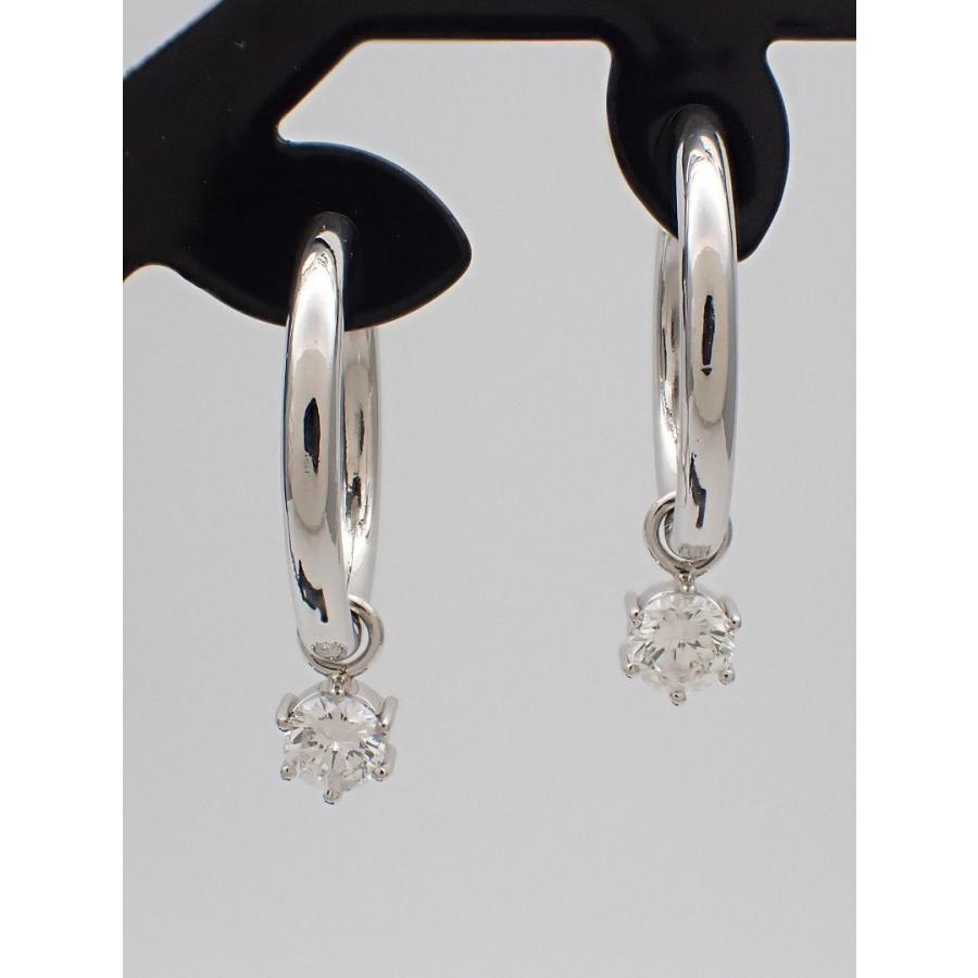 PT900 プラチナ ダイヤ リングピアス D0.52ct+0.45ct 6.9g 中古A