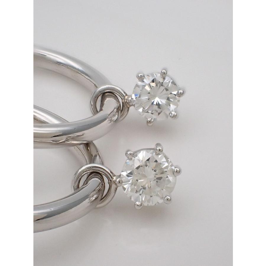 PT900 プラチナ ダイヤ リングピアス D0.52ct+0.45ct 6.9g 中古A- 【送料無料】 C-8720の画像