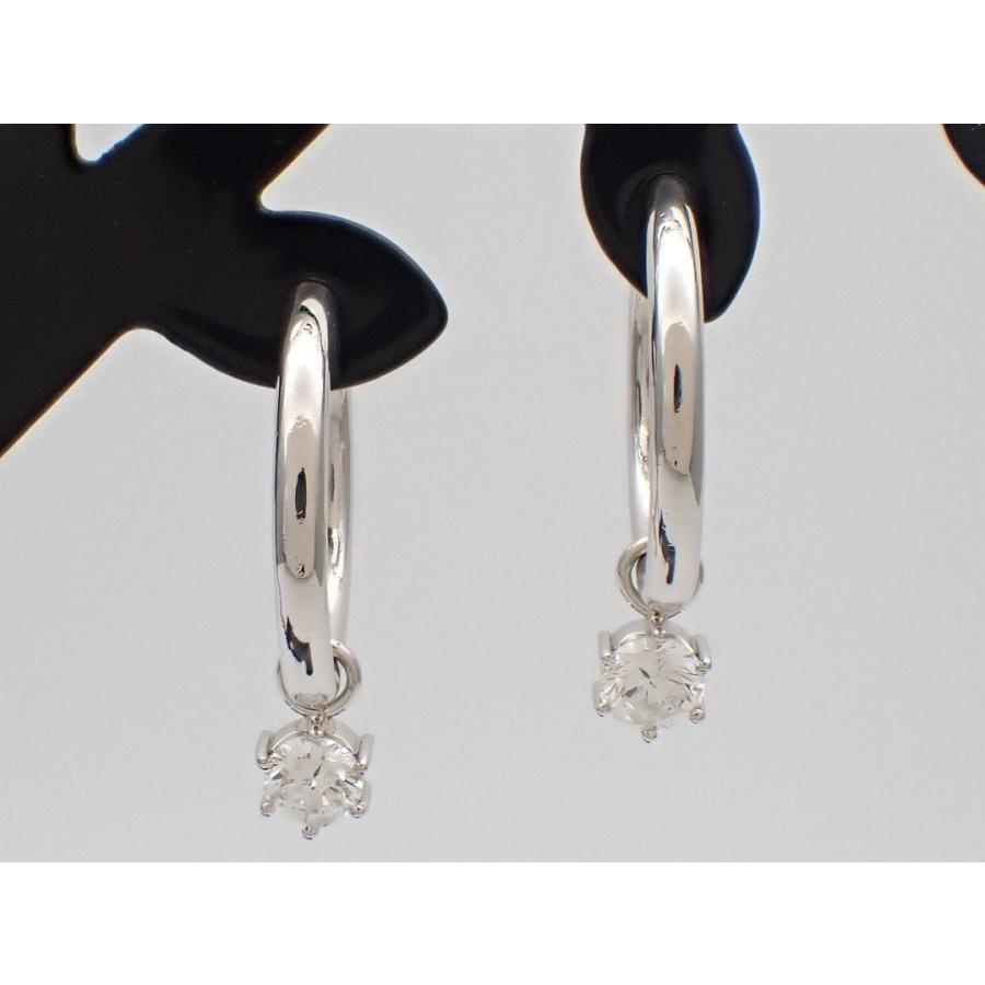 PT900 プラチナ ダイヤ リングピアス D0.52ct+0.45ct 6.9g 中古A- 【送料無料】 C-8720の画像