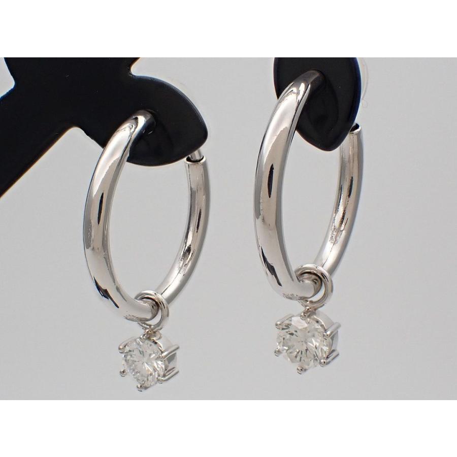 PT900 プラチナ ダイヤ リングピアス D0.52ct+0.45ct 6.9g 中古A- 【送料無料】 C-8720の画像