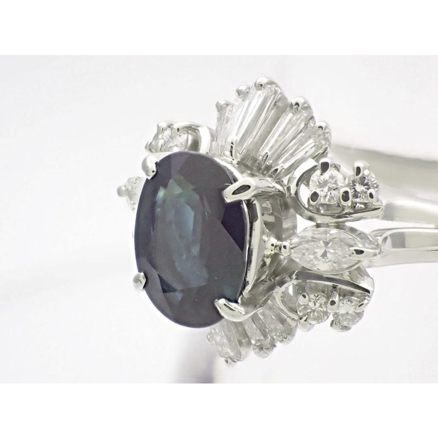 PT900 プラチナ サファイア ダイヤ リング S1.37ct D0.57ct 11.5号 7.3