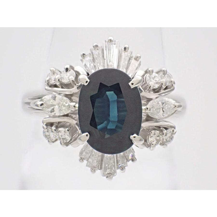 PT900 プラチナ サファイア ダイヤ リング S1.37ct D0.57ct 11.5号 7.3  