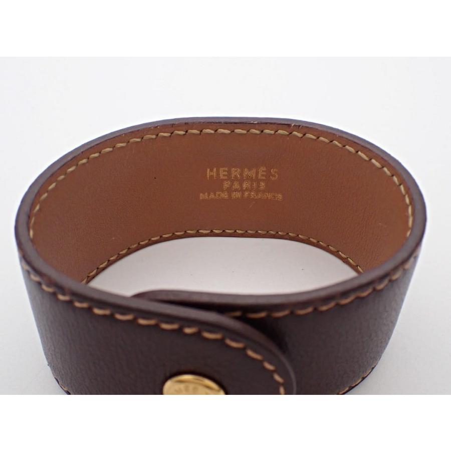 HERMES（エルメス） レザー ブレスレット メドール □B ブラウン