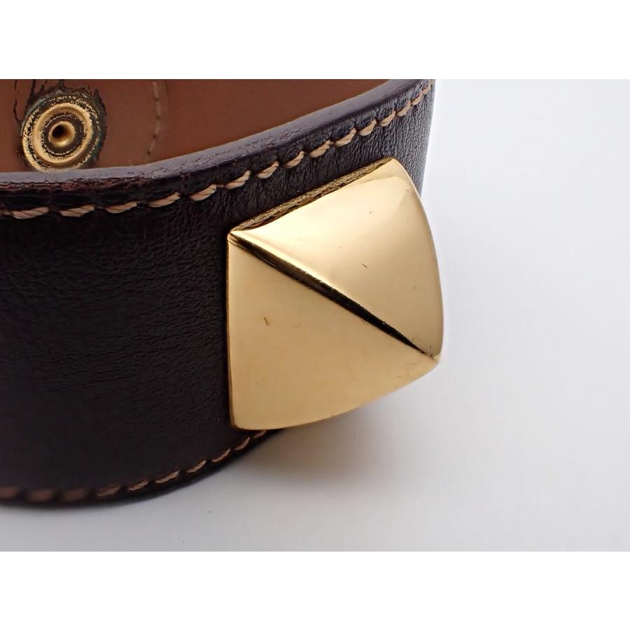 HERMES（エルメス） レザー ブレスレット メドール □B ブラウン
