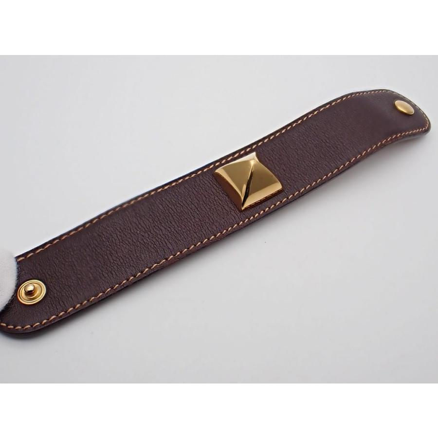 HERMES（エルメス） レザー ブレスレット メドール □B ブラウン