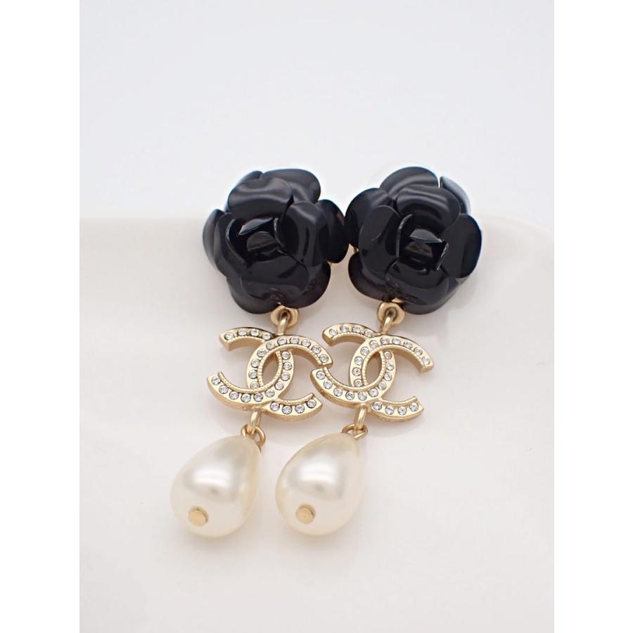 CHANEL（シャネル） ピアス ブラックカメリア パール ココ A20A 新品