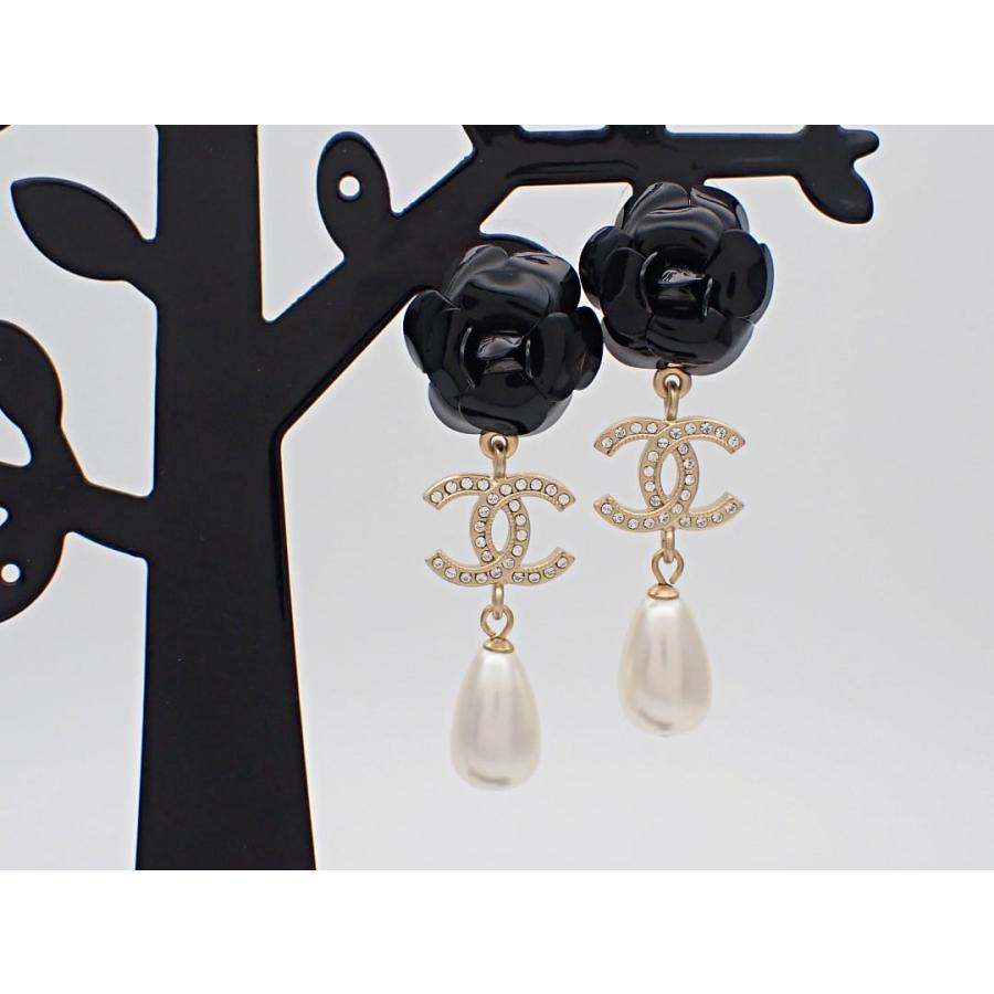 CHANEL（シャネル） ピアス ブラックカメリア パール ココ A20A 新品