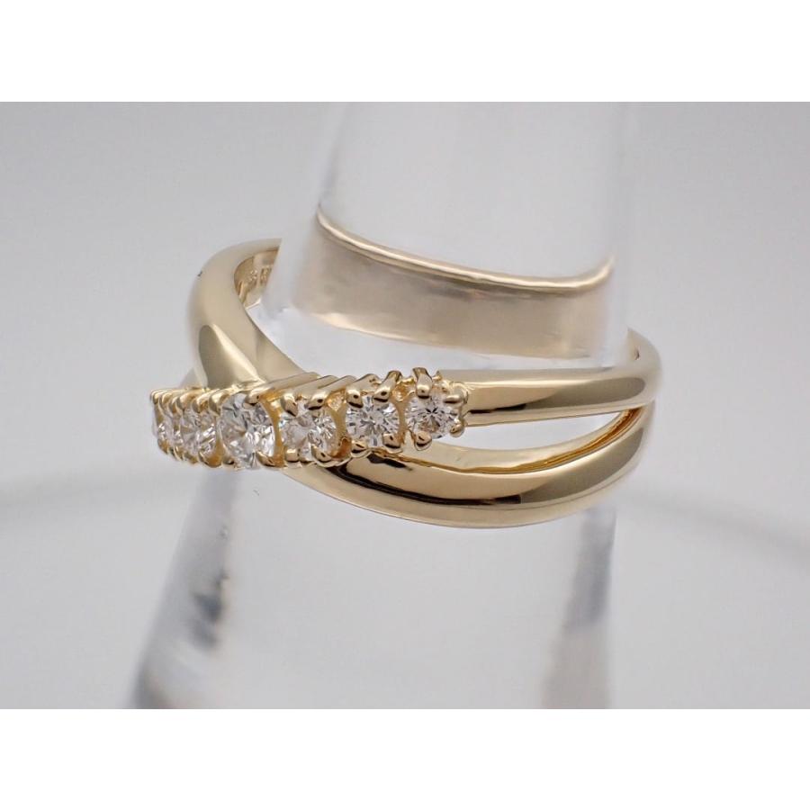 MIKIMOTO ミキモト K18 イエローゴールド ダイヤリング 0.33ct 12号  