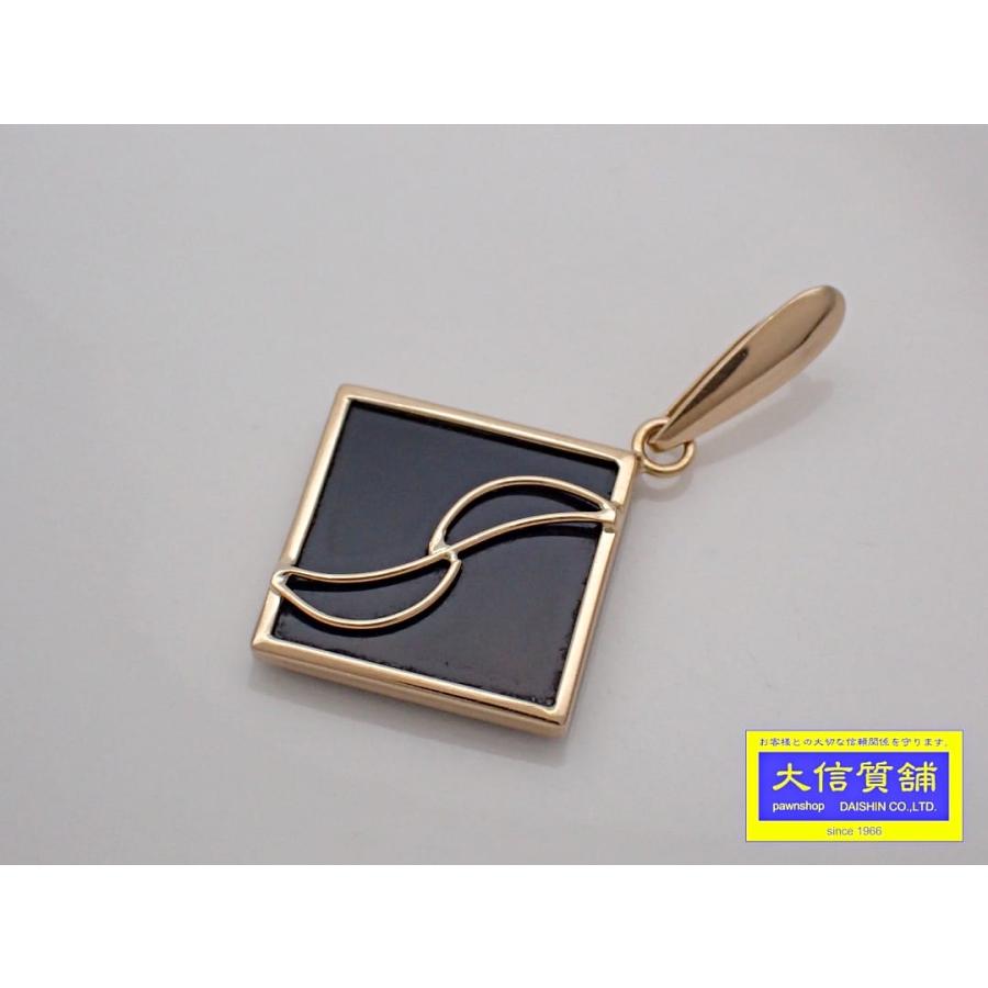 K18 イエローゴールド オニキス ペンダントトップ 1.1g 中古B+ 【送料