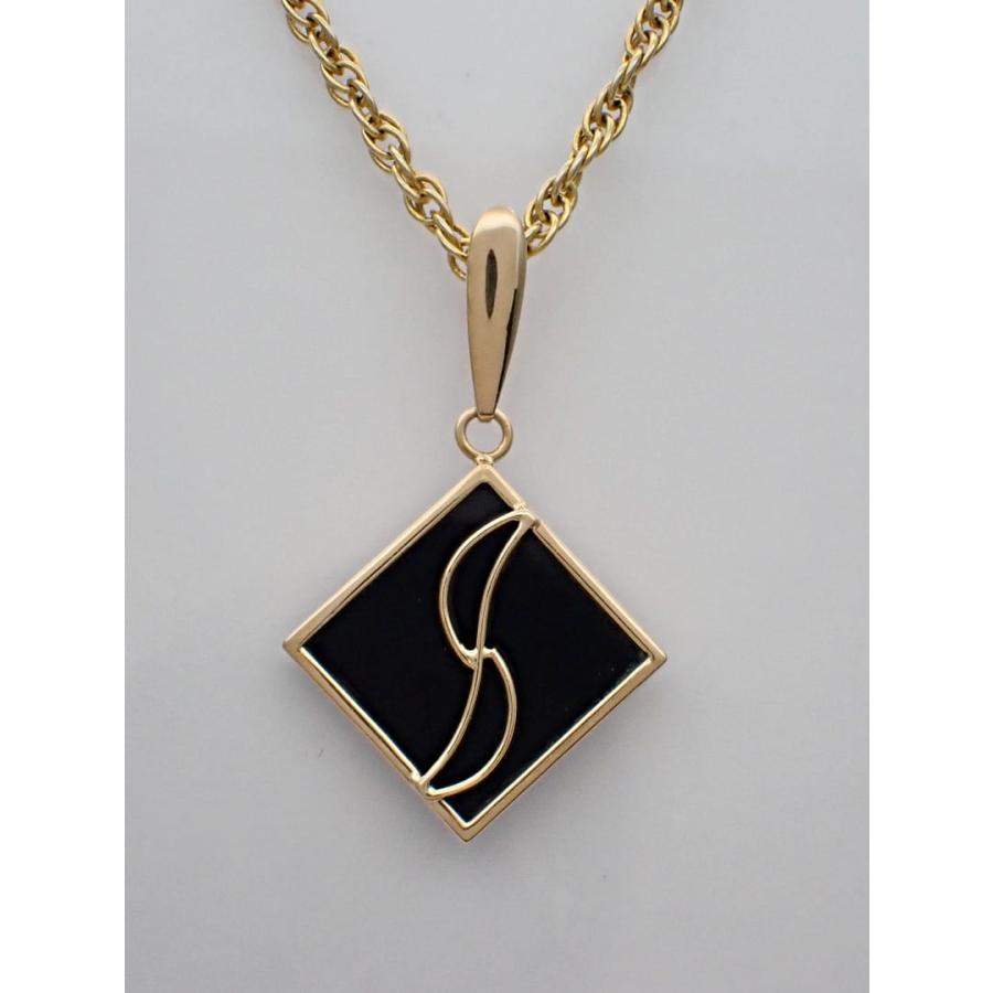 K18 イエローゴールド オニキス ペンダントトップ 1.1g 中古B+ 【送料