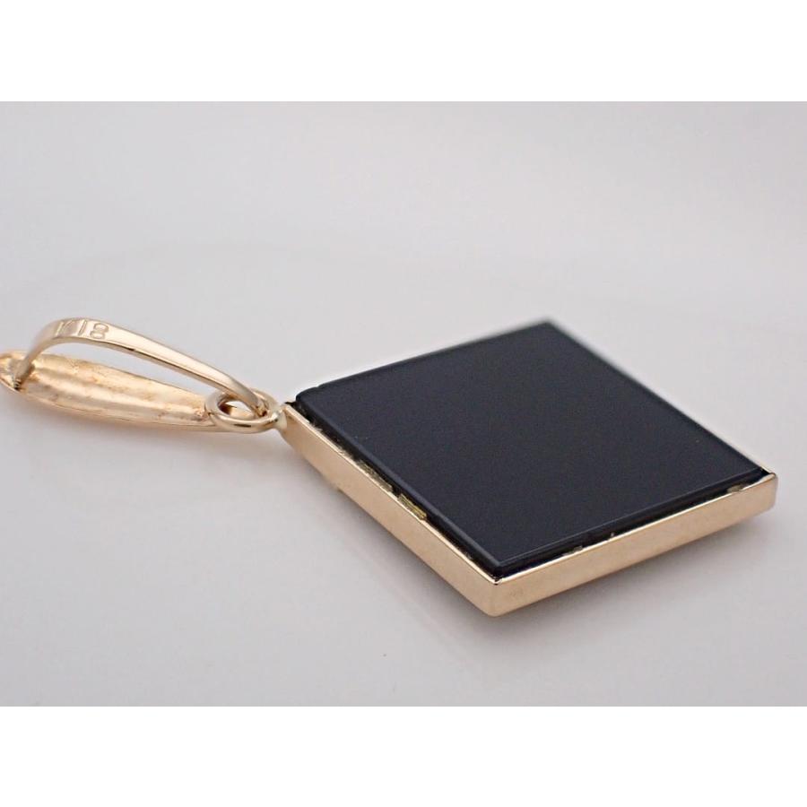 K18 イエローゴールド オニキス ペンダントトップ 1.1g 中古B+ 【送料