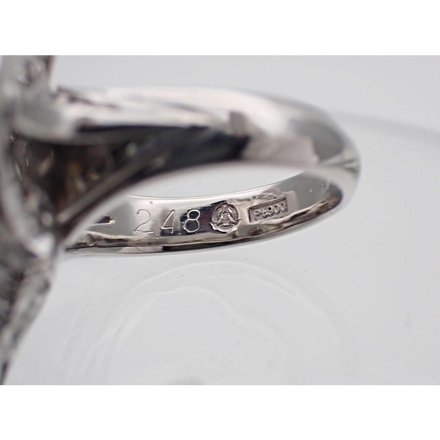 Pt900 プラチナ 南洋真珠 ダイヤ リング 13.5mm D2.48ct 9号 19.1g 