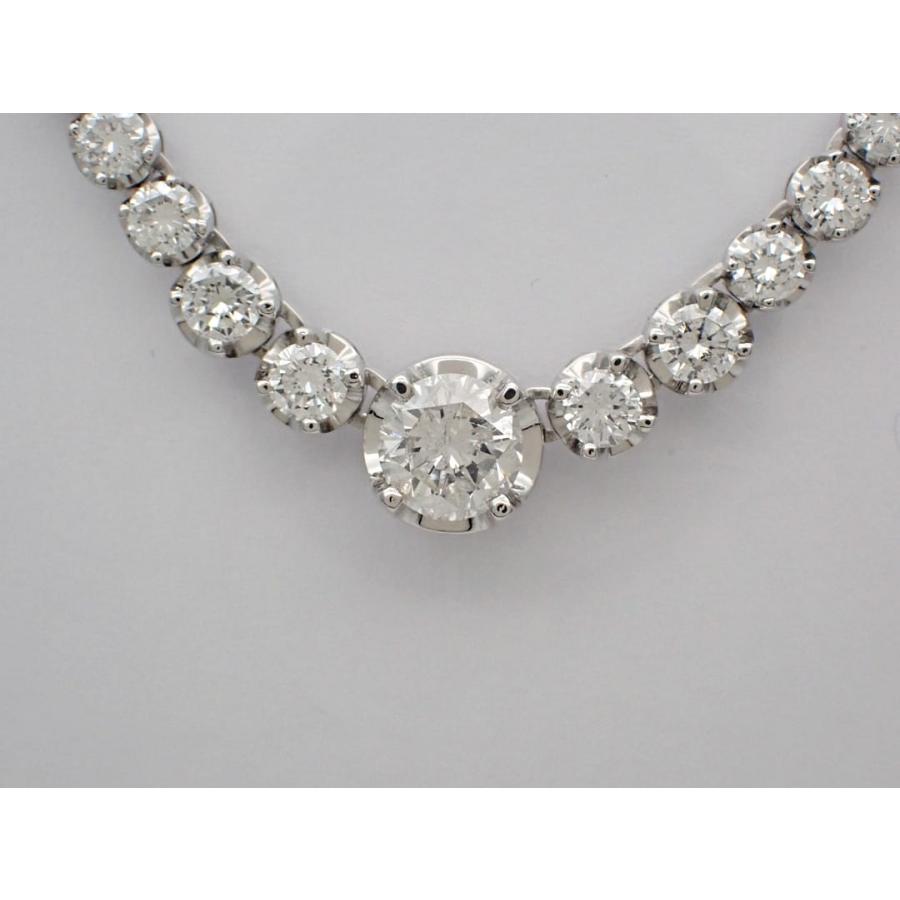 PT850 プラチナ ダイヤ テニス グラデーション ネックレス 7.00ct+ 