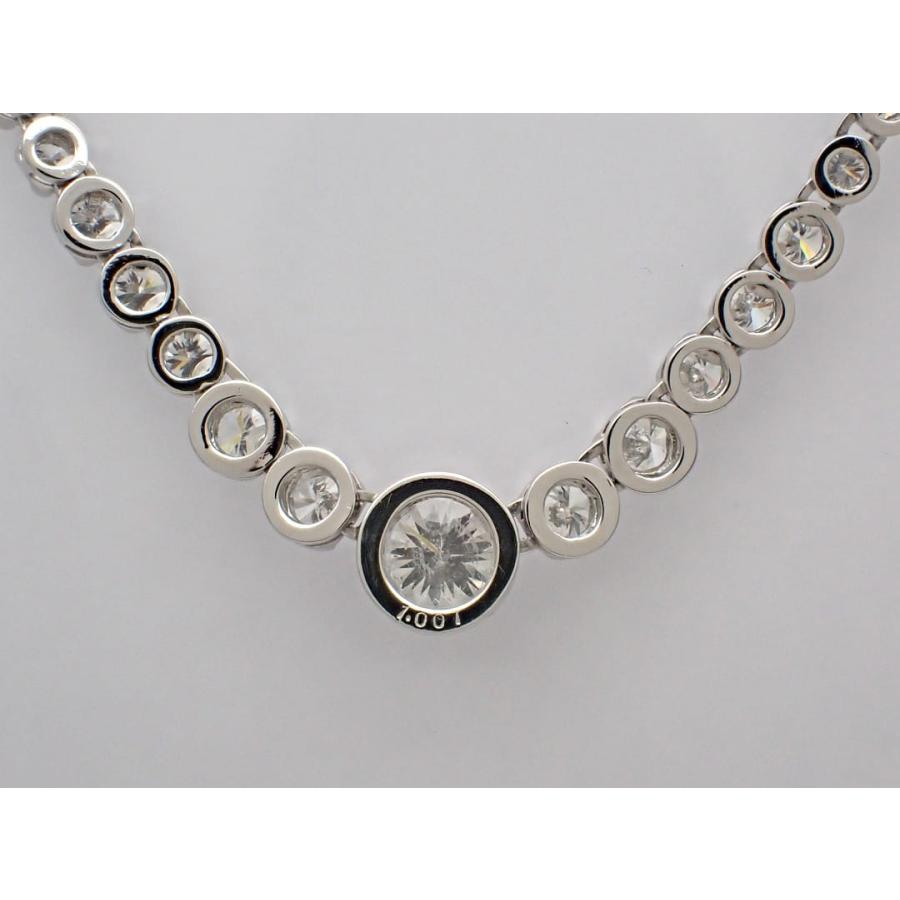 PT850 プラチナ ダイヤ テニス グラデーション ネックレス 7.00ct+ 