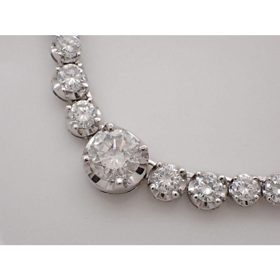 PT850 プラチナ ダイヤ テニス グラデーション ネックレス 7.00ct+ 