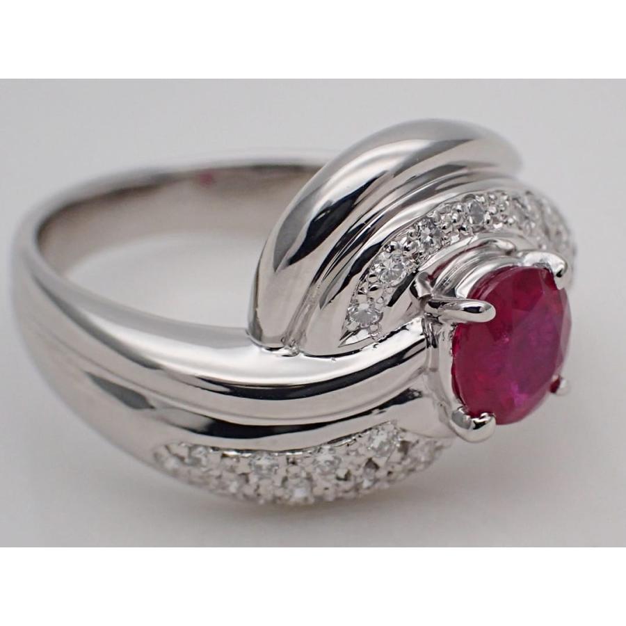 PT900 プラチナ ルビー ダイヤ リング R1.00ct D0.27ct 13.5号 11.3g 