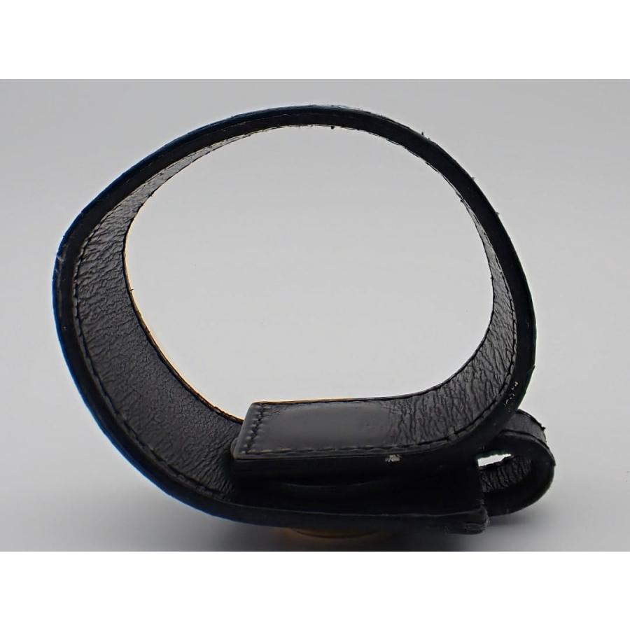 HERMES エルメス セリエ ブラック 黒 レザー 革 バングル メタル