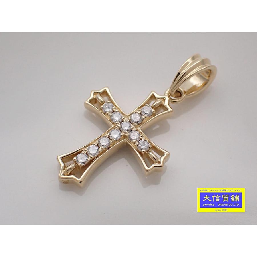 justin davis 18k ダイヤクロスネックレスイエローゴールド
