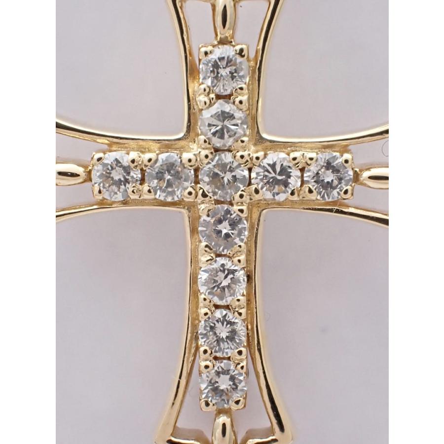 justin davis 18k ダイヤクロスネックレスイエローゴールド
