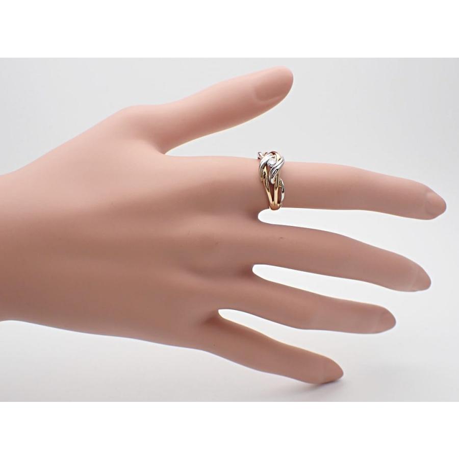 K18 PT900 イエローゴールド プラチナ ダイヤリング 0.13ct 13.5号 3.2  