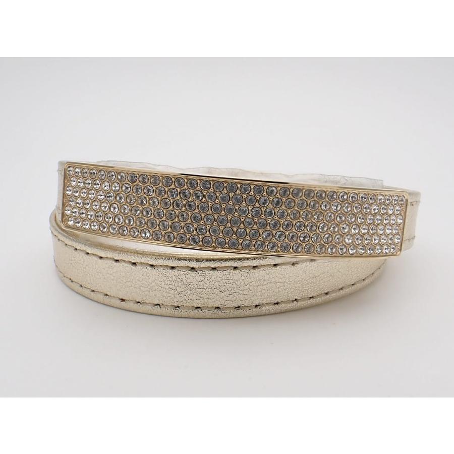 SWAROVSKI（スワロフスキー） レザー ブレスレット ゴールド バングル