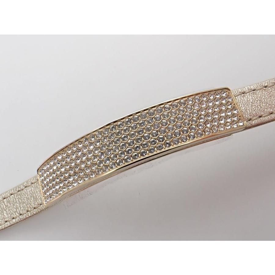 SWAROVSKI（スワロフスキー） レザー ブレスレット ゴールド バングル