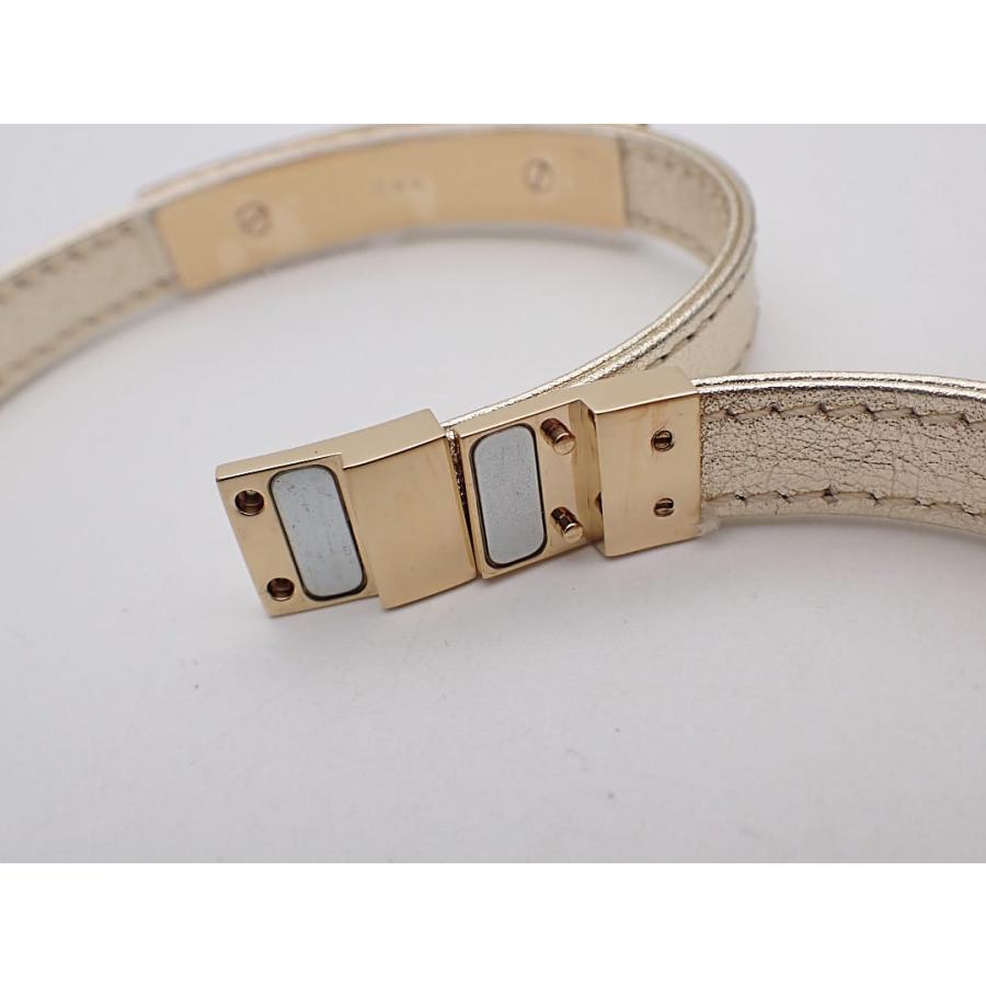 SWAROVSKI（スワロフスキー） レザー ブレスレット ゴールド バングル 