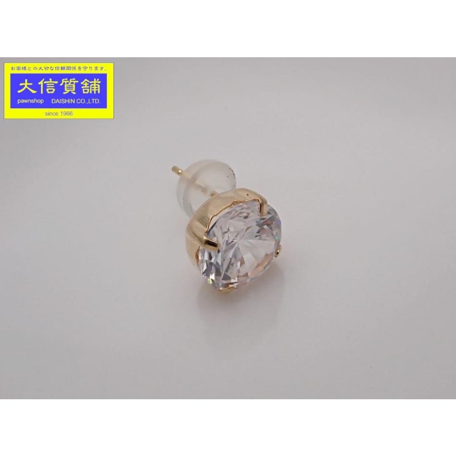 K18 イエローゴールド キュービックジルコニア スタッドピアス 0.98g 