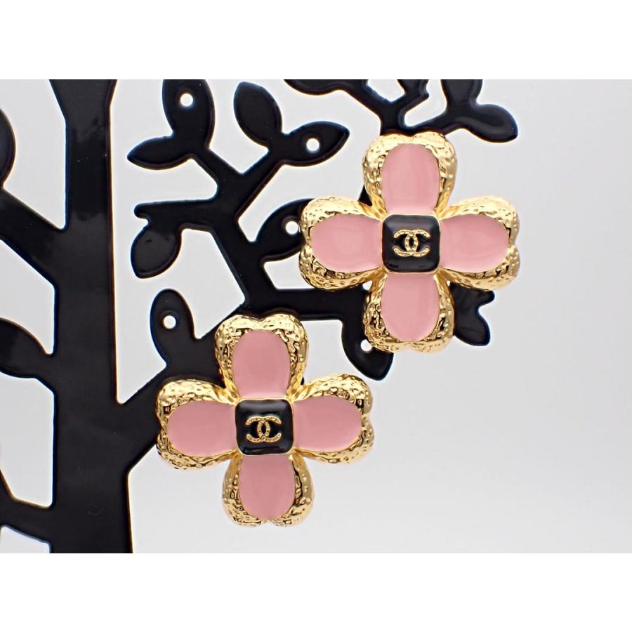 CHANEL シャネル フープピアス フラワーモチーフ ピアス 金属製 CHANEL シャネル フープピアス フラワーモチーフ ピアス 金属製