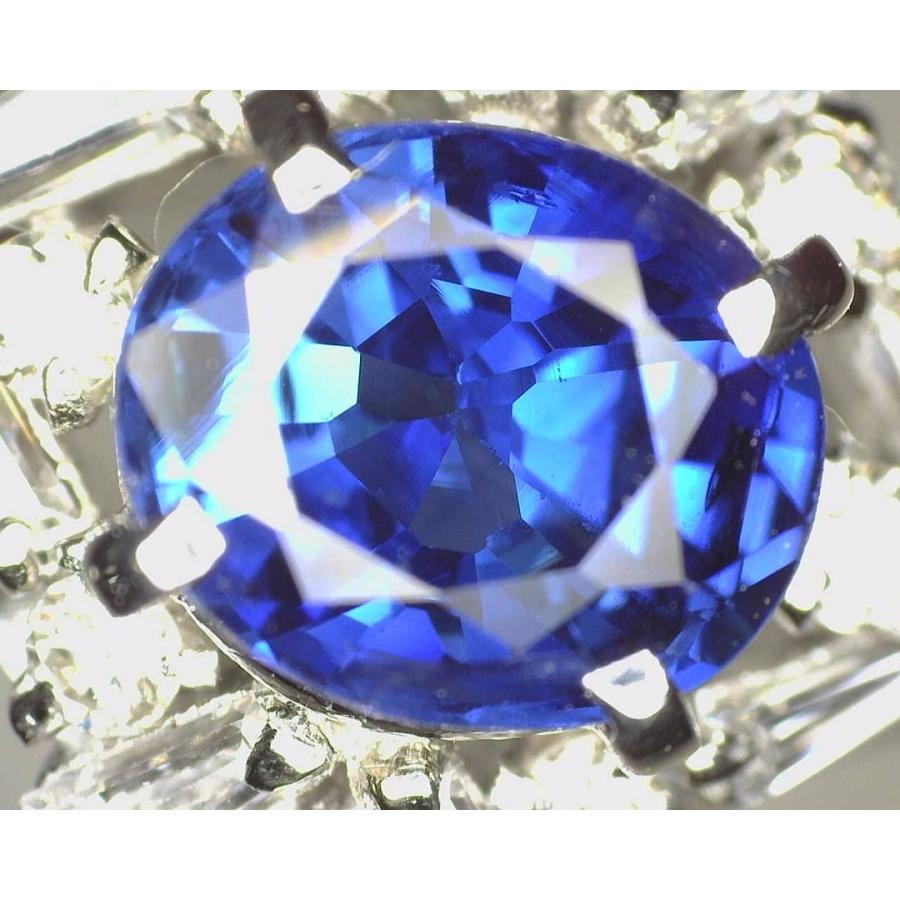 Pt900 プラチナ ダイヤ取巻き サファイアリング S1.43ct D0.56ct 12号 6.87g 中古A 【送料無料】 C-9210の画像