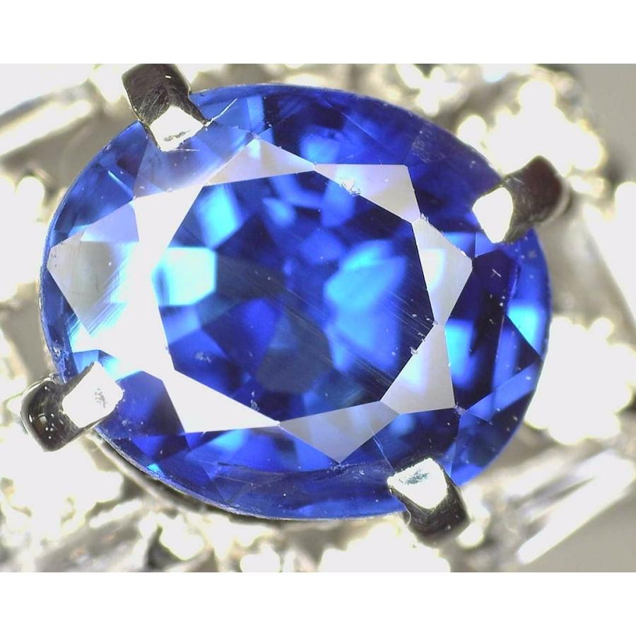 Pt900 プラチナ ダイヤ取巻き サファイアリング S1.43ct D0.56ct 12号 6.87g 中古A 【送料無料】 C-9210の画像