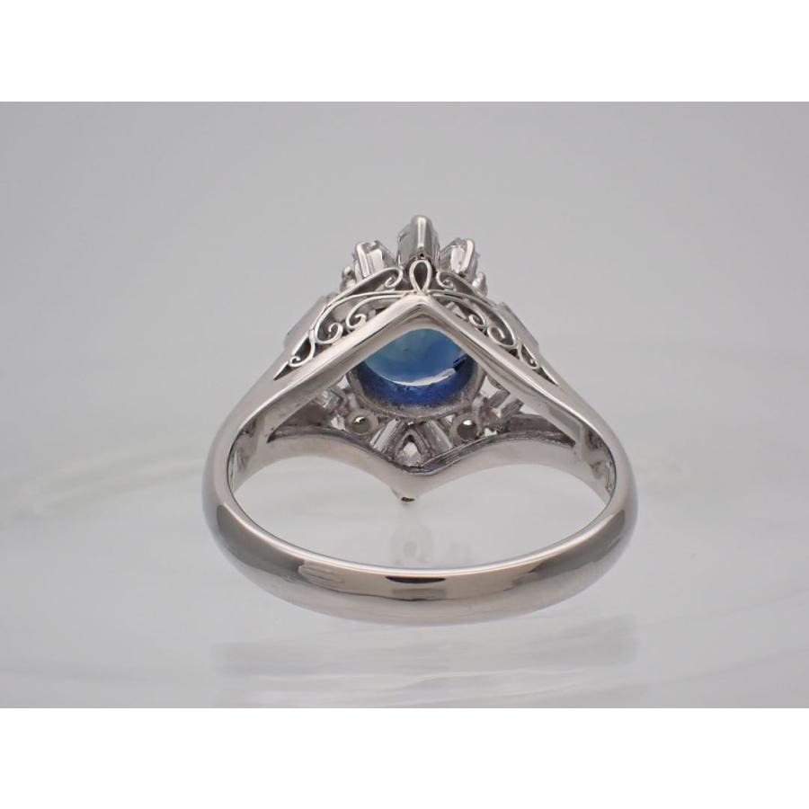 Pt900 プラチナ ダイヤ取巻き サファイアリング S1.43ct D0.56ct 12号 6.87g 中古A 【送料無料】 C-9210の画像