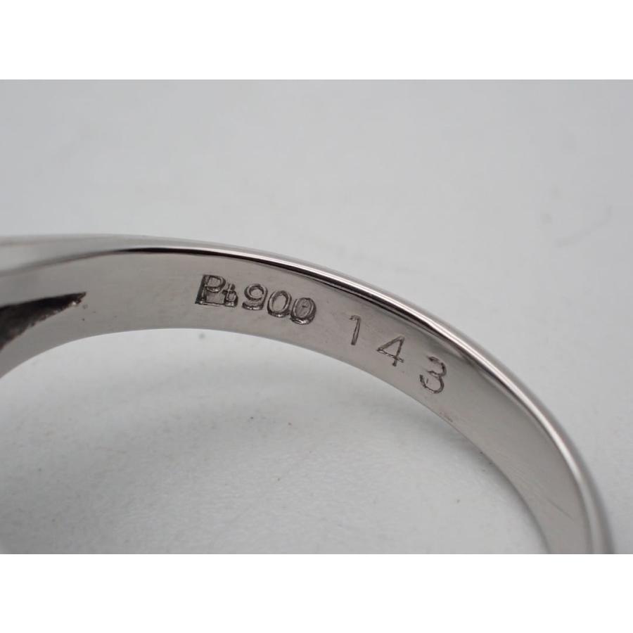 Pt900 プラチナ ダイヤ取巻き サファイアリング S1.43ct D0.56ct 12号 6.87g 中古A 【送料無料】 C-9210の画像