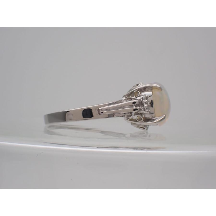 Pt900 プラチナ ダイヤ入り オパールリング OP1.44ct 14号 5.36g 中古A