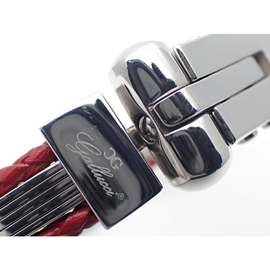 Gallucci（ガルーチ） バングル ブレスレット スティール レザー 中古 
