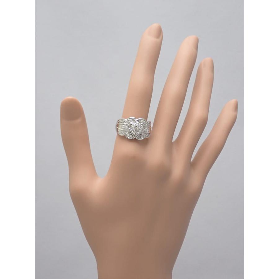 Pt900 プラチナ ダイヤリング 1.07ct 17号 12.17g 中古A+ 【送料無料 