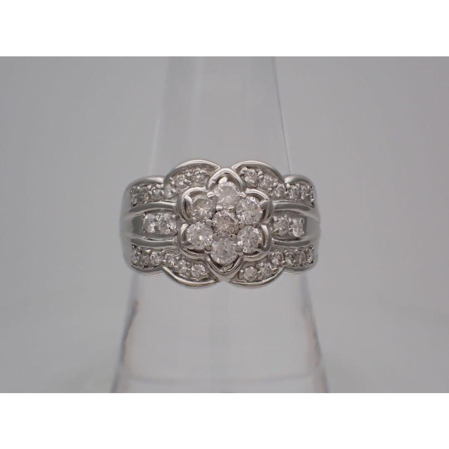 Pt900 プラチナ ダイヤリング 1.07ct 17号 12.17g 中古A+ 【送料無料 