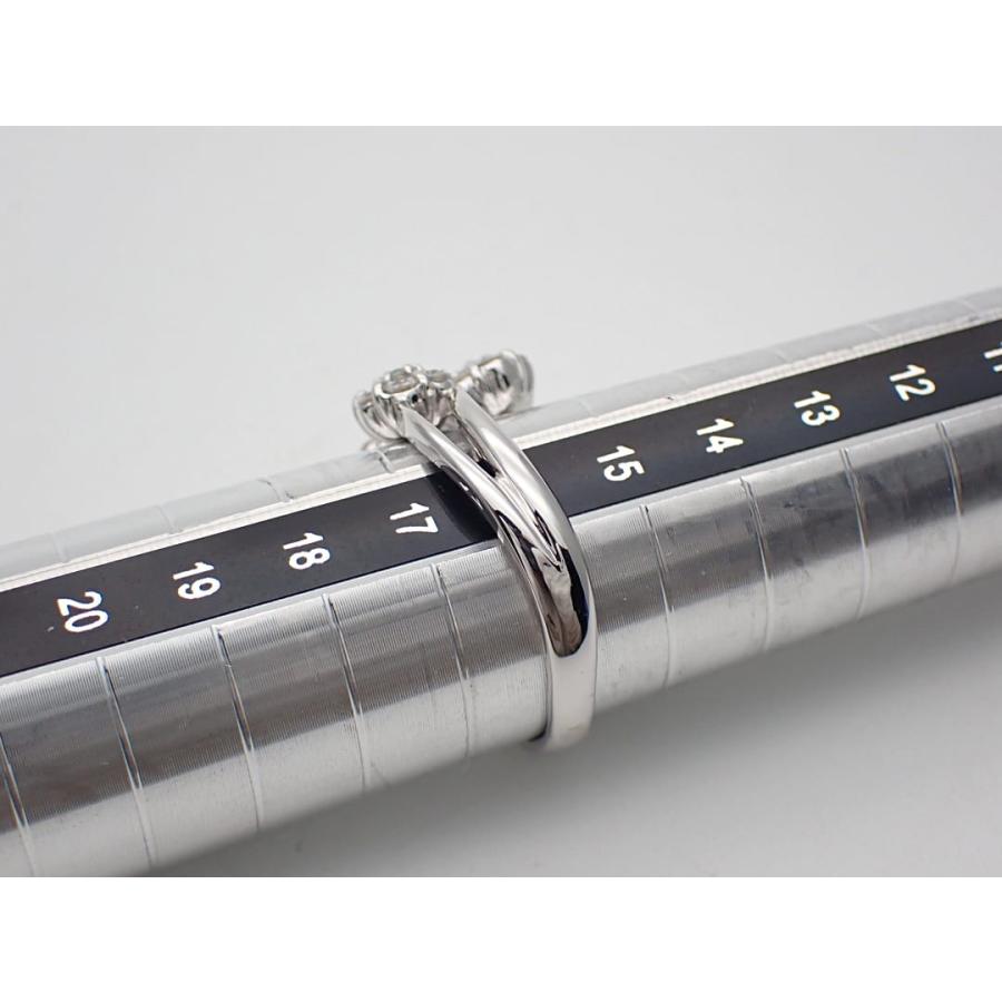 K18WG ホワイトゴールド ダイヤ リング 1.00ct  フラワーモチーフ 16号 7.02g 中古A 【送料無料】 C-9269の画像