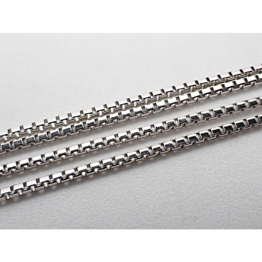 K18WG ホワイトゴールド クロスペンダント ベネチアチェーンネックレス 45cm 1.00ct 5.19g 中古A+ 【送料無料】 C-9297の画像